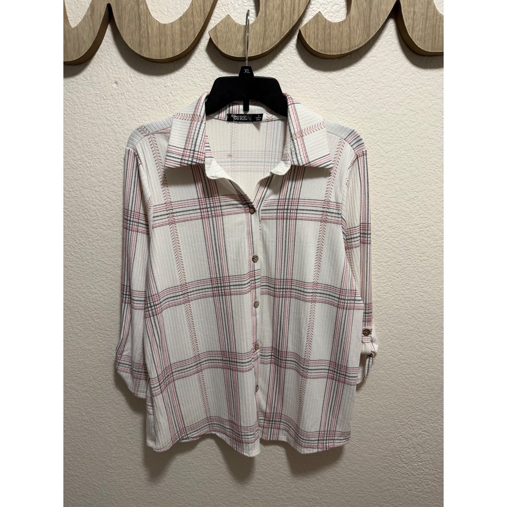 Cure. Collar Shirt Plaid Size XL
